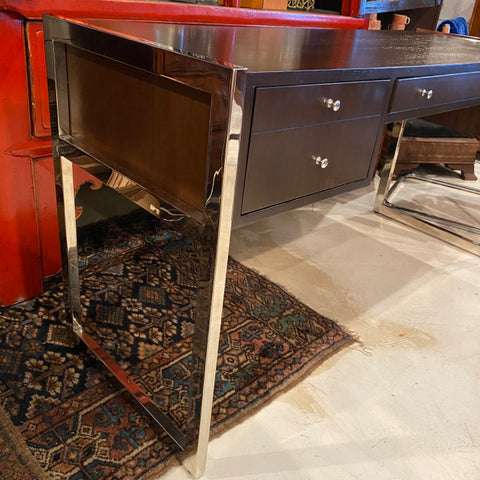 Mitchell gold chrome and wood desk