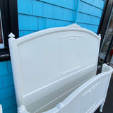 White Painted Full Size Curved Frame Bed with Side Rails /Slats