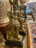 PAIR OF GOLDEN LION TABLE LAMPS