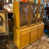 Heywood Wakefield china cabinet with triple bubble doors