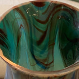 Pair of Green Favrile Glass Vases