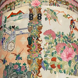Rose Medallion Large Floor Vase with Gold Details