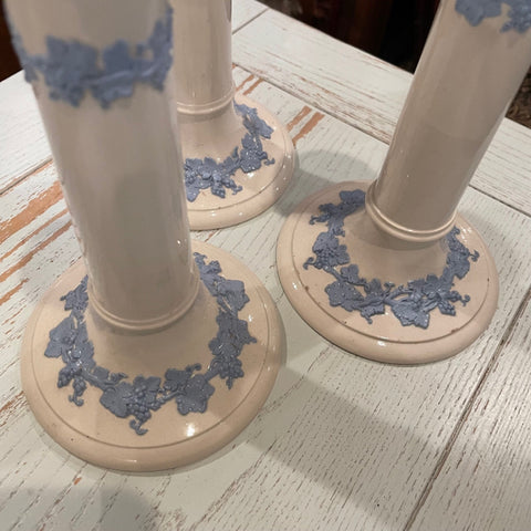 set of 3 Wedgewood candle holders