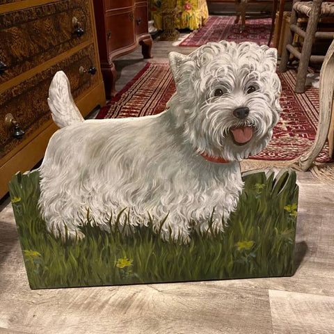 Hand Painted Dog Fire Screen