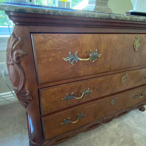 Century Marble Topped 3 Drawer Chest