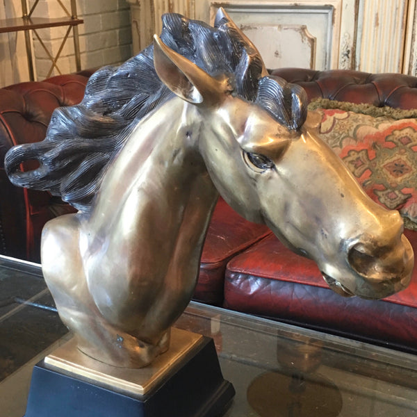 Mid Century Bronze Horse Bust
