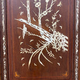 2 door wood armoire with bone inlay