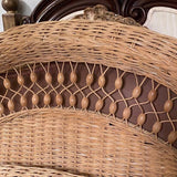 Twin wicker bed with side rails