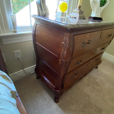 Century Marble Topped 3 Drawer Chest