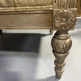 silvered carved open arm chair