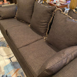 Brown linen crate and barrell Linen couch