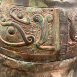 Chinese broze foo dog lidded urn with ram handles