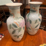pair of hydrangea Chinese vases