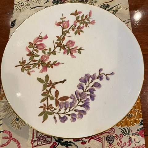 set of 11 hand painted floral plates Caldwell of Phila 9"