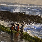 Emund Darch Lewis Ocean Scene with Ladies on Beach