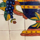 Italian tile wall hanging of fruit in a bowl
