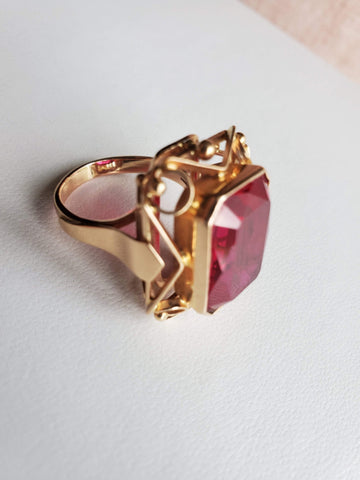 18k synthetic ruby ring