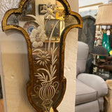 Pair of Mirrored Etched Double Arm Sconces