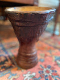brown pottery Italian face vase