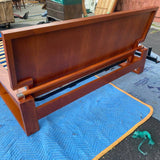 Wood Queen Bed with Adjustable Tilted Headboard