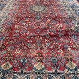 Kerman Red, Blue Grey Rug 11' x 19'7"