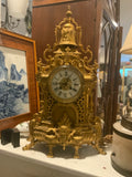 gilded garniture set clock and two candleabras