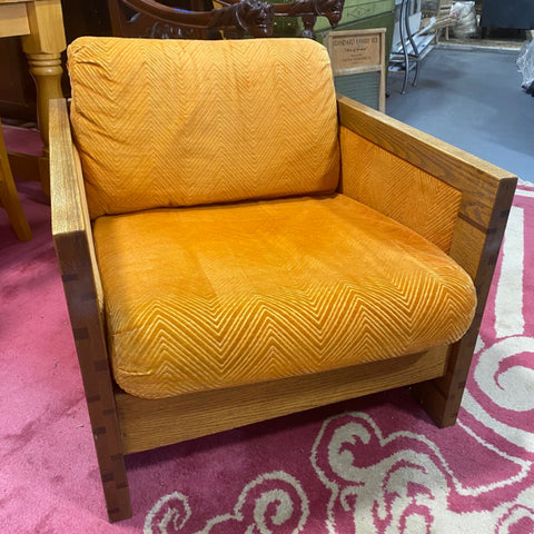 Conant Ball MCM chair with orange upholstery