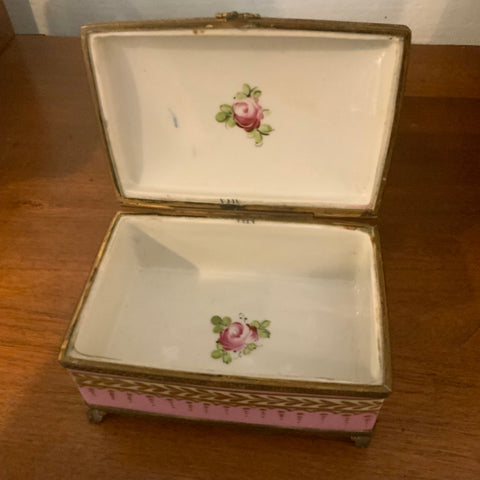 Limoges pink porcelain box