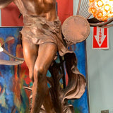Patinated Spelter Figural lamp on Stand of Auguste Moreau's L'Improvisateur