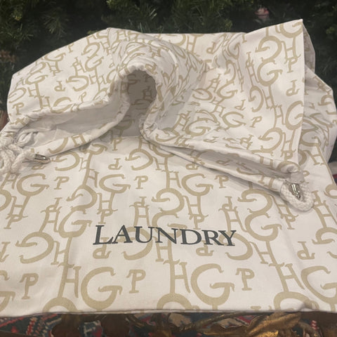 GP Laundry Bags white with beige GPH initials
