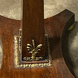 Regency Rosewood Brass Inlaid Pedestal Side Table