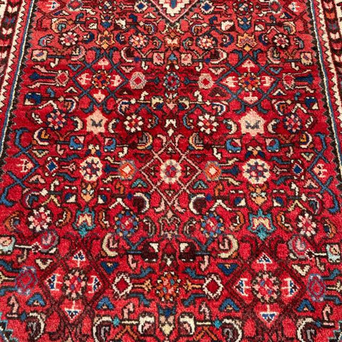 Red and Ivory Floral Foyer Hall Rug 5'  x 11'3"