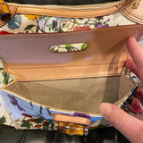 Gucci floral bag with bamboo handle
