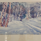 Winter Scene Watercolor, Signed MacKnight