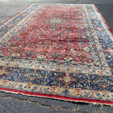 Kerman Red, Blue Grey Rug 11' x 19'7"