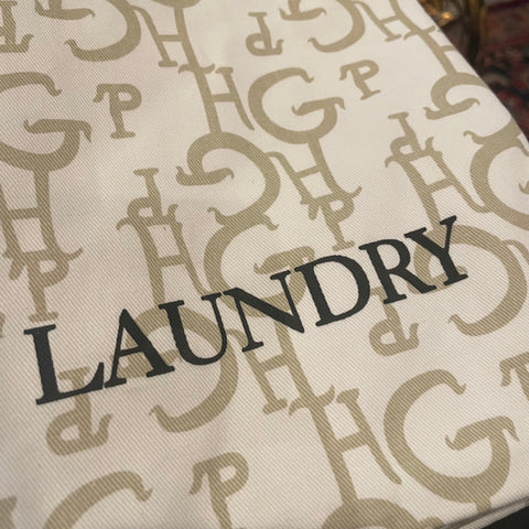 GP Laundry Bags white with beige GPH initials