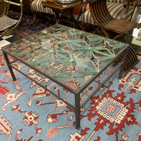 Iron Gate Cocktail Table with Glass Top