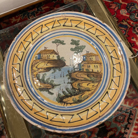Italian Painted & Glazed Stoneware  Platter