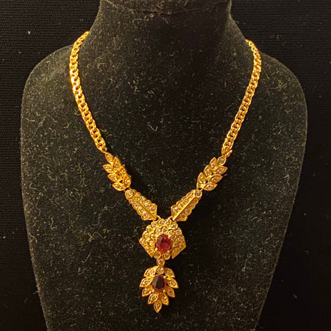 14k diamond ruby necklace