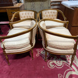 set of 4 regency tufted open arm chairs