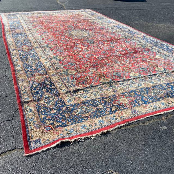 Kerman Red, Blue Grey Rug 11' x 19'7"