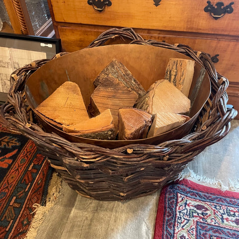 Copper lined basket with handles