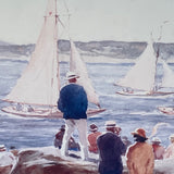 Large Sailboats of the Shore, Signed Grant