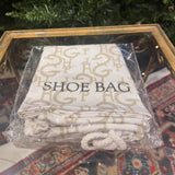 GP Shoe  Bags white with beige GPH initials