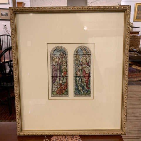 Watercolor of a Stained Glass Rendering by Abbott & Co