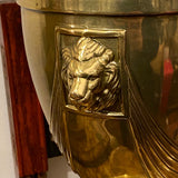 Pair of Brass Lion Head Lamps with Shades