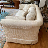 beautiful ivory square back couch by Baker (one of 2)