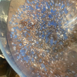 large blue spotted glass bowl