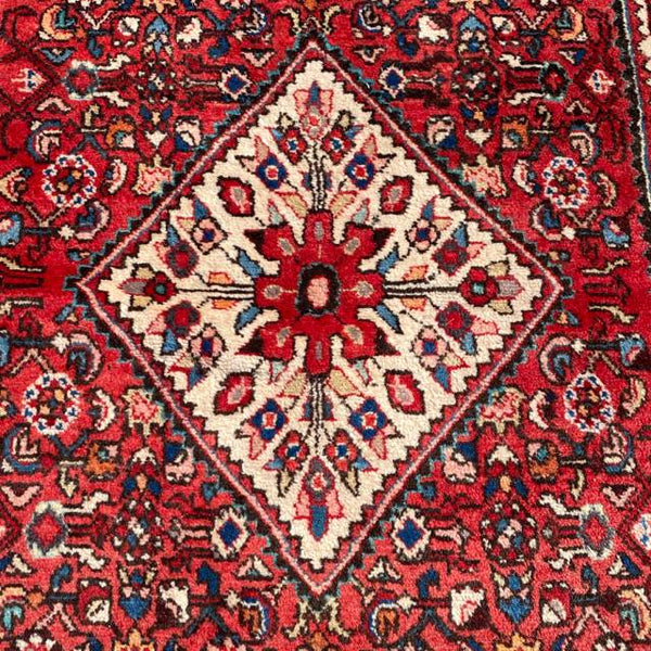 Red and Ivory Floral Foyer Hall Rug 5'  x 11'3"