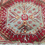 Red, Beige and Light Green Orta Shaggy Rug 5' x 8'